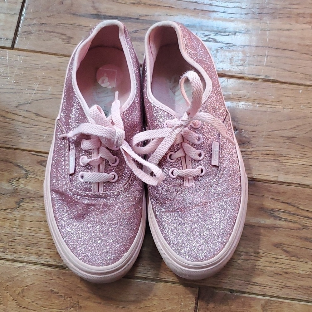 Vans pink glitter low top sneakers